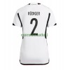 Maillot de Supporter Allemagne Antonio Rudiger 2 Domicile Coupe du Monde 2022 Pour Femme